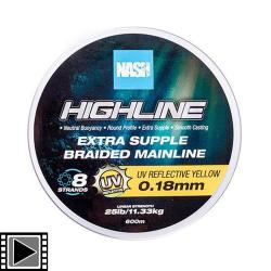 Tresse Nash Highline Flottante UV Yellow 0.18mm 600m