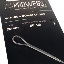 Bas de Ligne Prowess W-RIGS Combi Loops 20cm 30lbs (par 3)