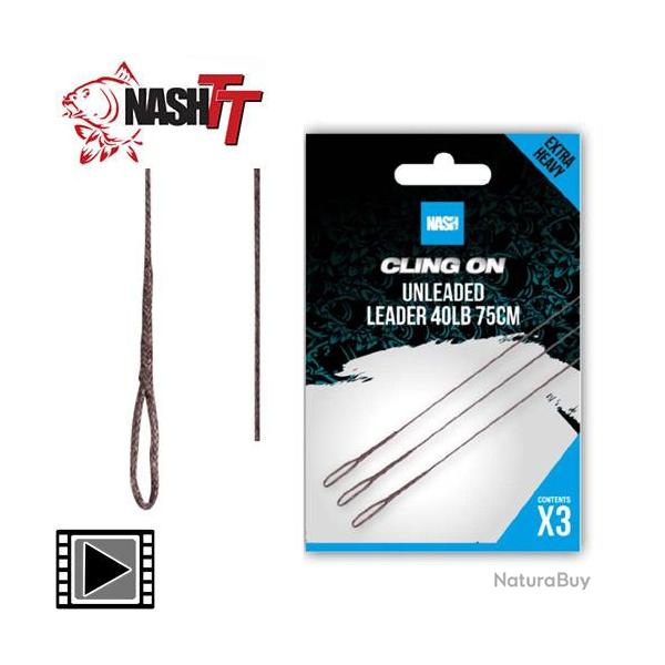 Montage Nash Cling On Unleaded Leader 75cm (par 3)