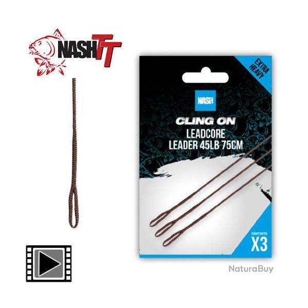 Montage Nash Cling On Leadcore Leader 75cm (par 3)