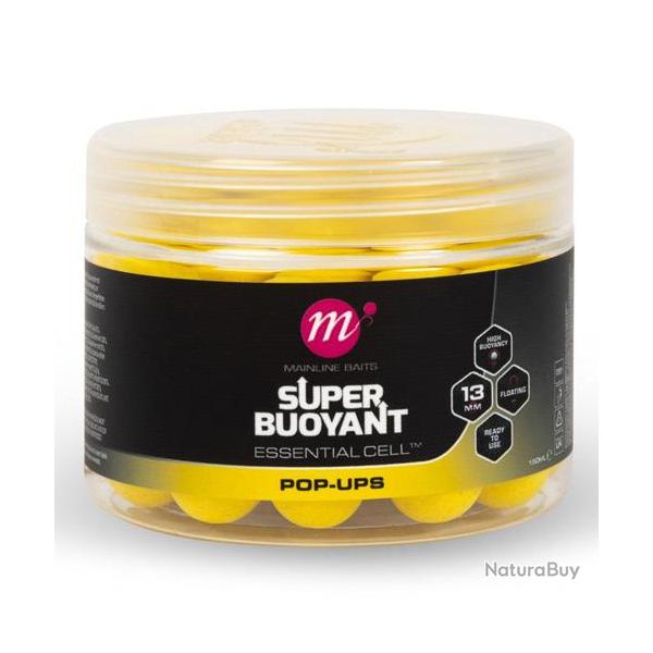 Pop Ups Mainline Super Buoyant Yellow 13mm Essential Cell