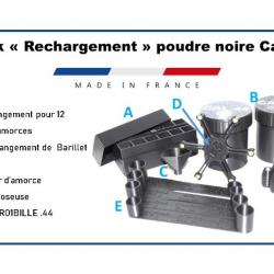 Pack boîte de rangement cartouche & barillet & cuillère doseuse & slugs pour poudre noire cal.44