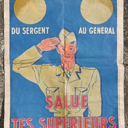 Affiche recrutement armée française vintage 50/60