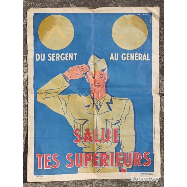 Affiche recrutement arme franaise vintage 50/60