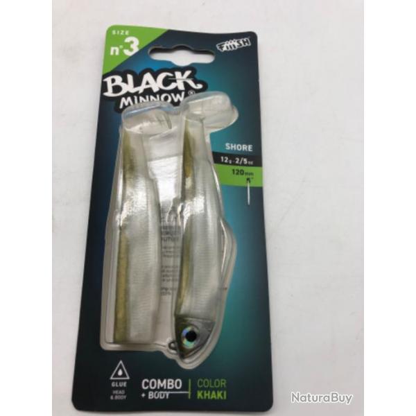 Combo leurres souples  Fiiish Black minnow 120mm khaki