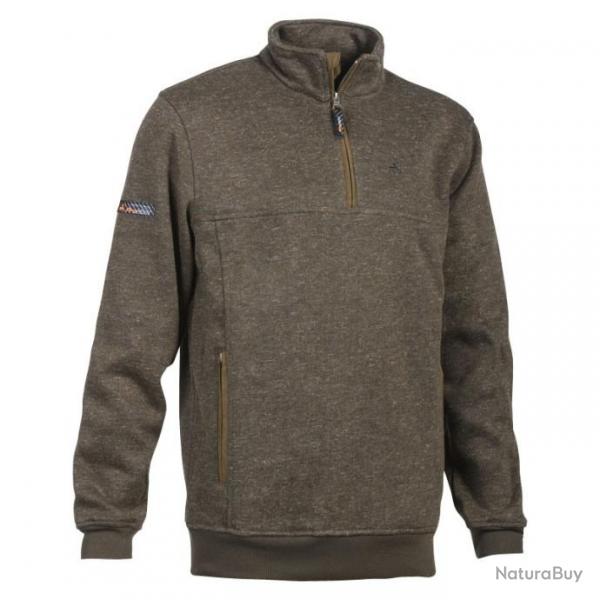 Pull VERNEY CARRON muntjac col zipp kaki