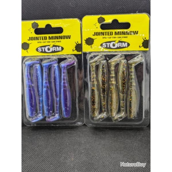 STORM JOINTED MINNOW 7 CM / 2,8 grs ( X2 paquets) / ref lot 2