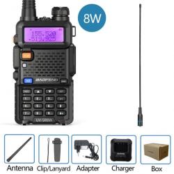 Talkie-Walkie Perforé, Radio Bidirectionnelle VHF UHF FM, Portée 16km - Chasse Camping