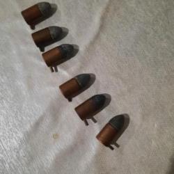 6 munitions 12 mm à broches