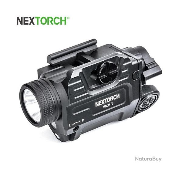 Lampe arme de poing Nextorch WL21R - 650Lumens + laser rouge - Fixation sur rail