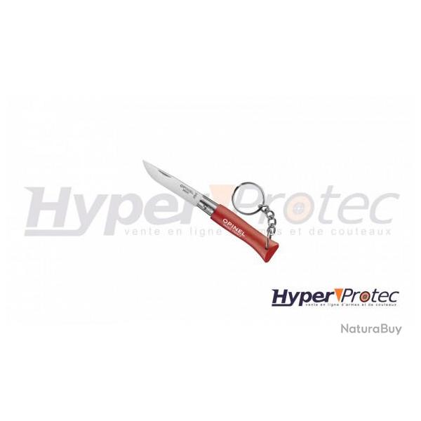 Porte clef Opinel n 04 inox manche rouge