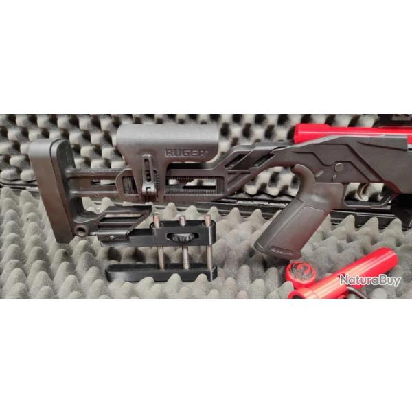 BAG RIDER - ALL FOR ONE - CUSTOM ROUGE - TIGE Inox (Support de sac) fixation rail picatinny Ruger CZ