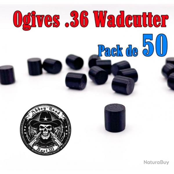 Balle tir rduit .36 ogive Wadcutter plastique - Pack de 50 - Bast3D