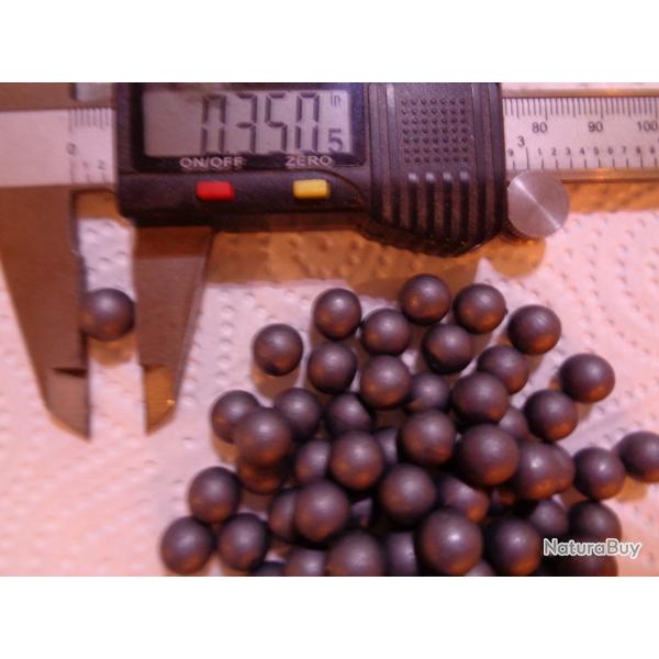 100 Balles ronde Cal .350 - 8,90 mm poids 63,7 grains (Roules et graphites) trs sphrique