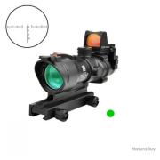 Vue Strike Systems Scope 4x32 – Croix Rouge/verte + Fibres Optiques – NEUF Pour Airsoft