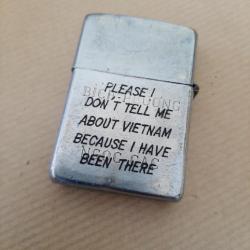 Beau Zippo authentique US Guerre du Vietnam 1968 - 1969 Dong Xoai - Insigne régiment gravé et maxime