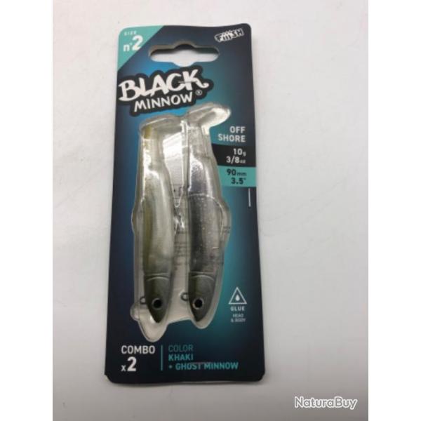 leurres souples off shore  Fiiish black minnow 90  ghost minnow 10g