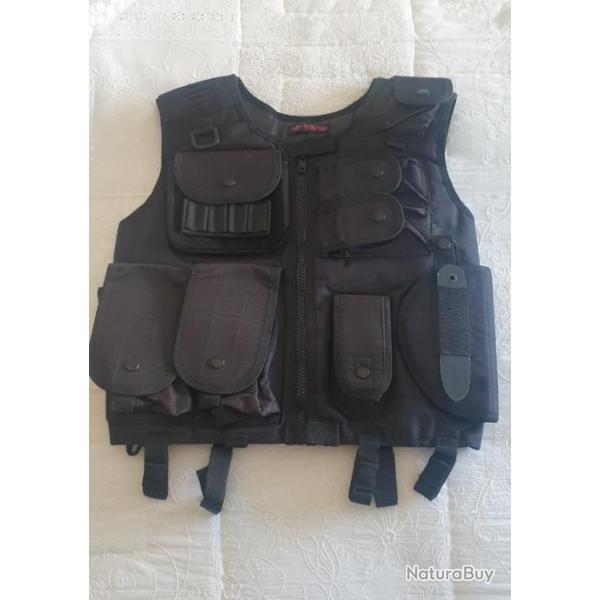 Gilet tactique avec holster noir