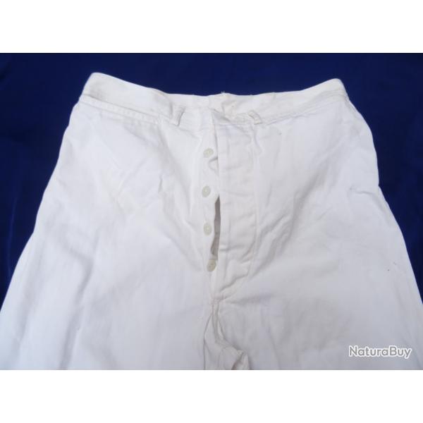 319- lot , pantalon blanc d'uniforme , coloniale ou marine