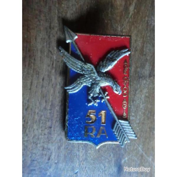 insigne 51eme rgiment d artillerie /  delsart