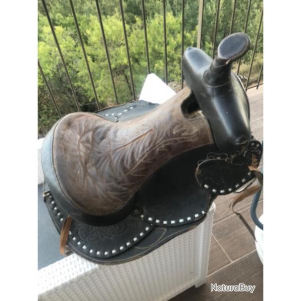 Vintage - Selle Western en cuir