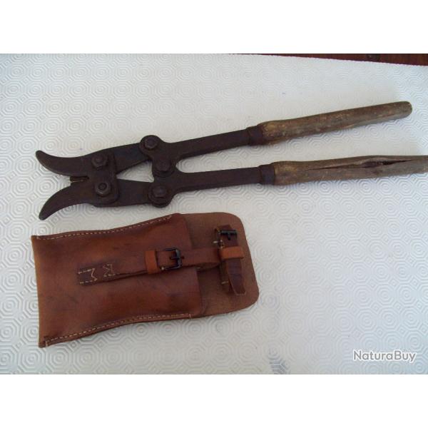 militaria ww2 francais tui cuir grande pince coupe barbel 2me guerre 1939