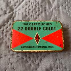 boite vide métallique pour 100 cartouches double culot cal. 22