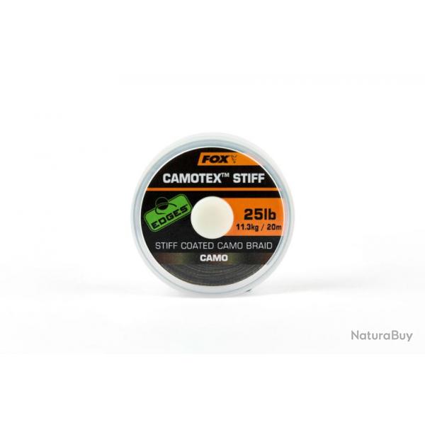 Tresse Bas de Ligne Carpe FOX Camotex Stiff 20lb