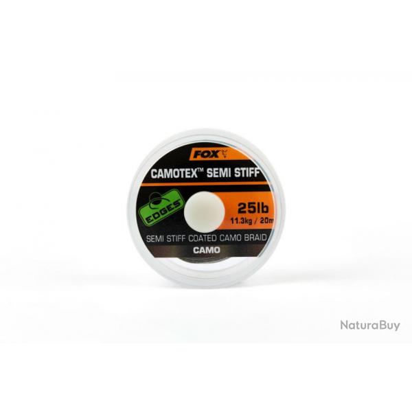 Tresse Bas de Ligne Carpe FOX Camotex Semi Stiff 20lb