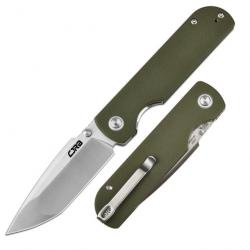 Couteau CJRB Cutlery Nova Green Manche G10 Lame Tanto Acier AR-RPM9 IKBS Liner Lock Clip J1937GN