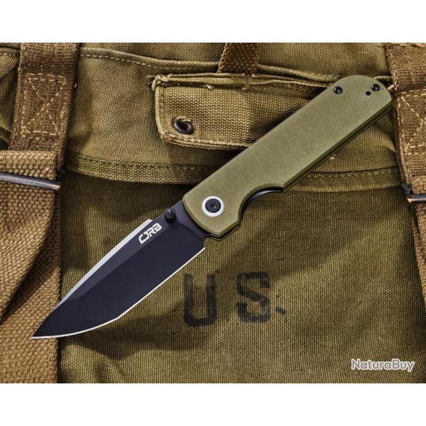 Couteau CJRB Cutlery Nova Green Manche G10 Lame Tanto Acier AR-RPM9 BLK IKBS Liner Lock J1937BGN