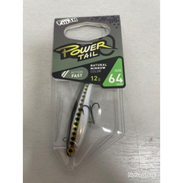 !! LEURRE FIIISH POWER TAIL 64mm col NATURAL MINNOW