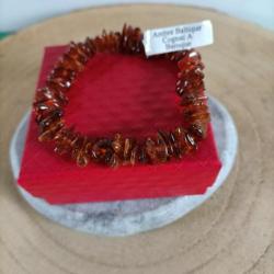 Bracelet en Ambre Baltique Cognac avec écrin Réf : N331