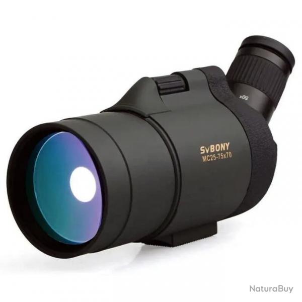 Longue Vue SV41 MC25-75x70 +Trpied Zoom Prisme BK4 MAK Usage Terrestre et Astronomique Chasse