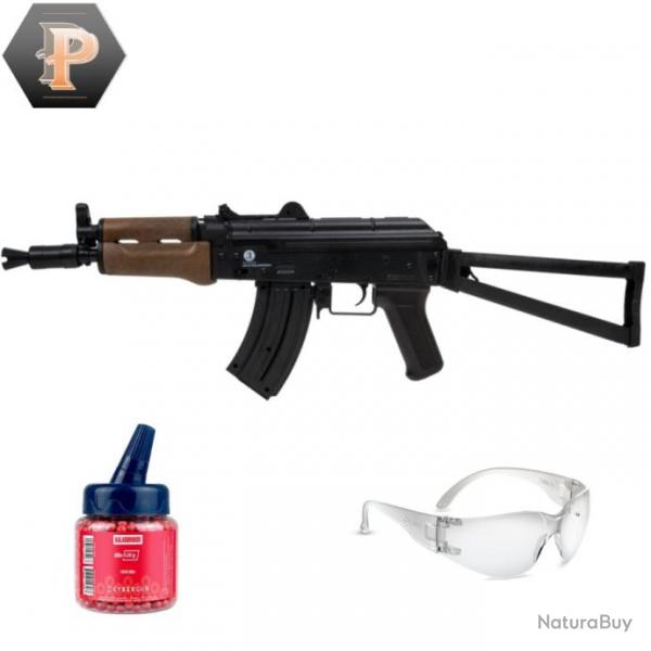 Rplique longue Kalashnikov AKS-74U Spring cal.6mm + billes + lunette