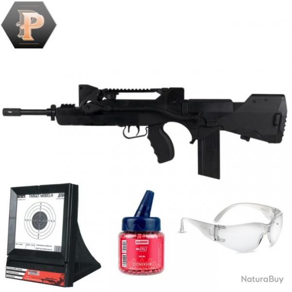 Rplique Airsoft Famas Valoris Spring noir cal.6mm + billes + lunette + cibles