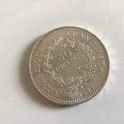 1 pieces de 50 francs hercule ARGENT de 1977