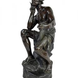 Émile Carlier sculpture en bronze ode à l'écriture