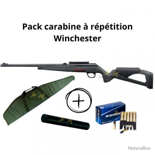 Pack carabine Winchester 22 long rifle + filetage, rail picatinny, silencieux, fourreau et 50 balles