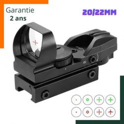 Point rouge de visée pour rail 20/22 mm - Picatinny - 5 niveaux de réglage - Garantie 2 ans