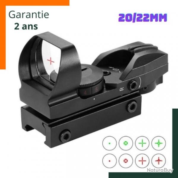 Point rouge de vise pour rail 20/22 mm - Picatinny - 5 niveaux de rglage - Garantie 2 ans