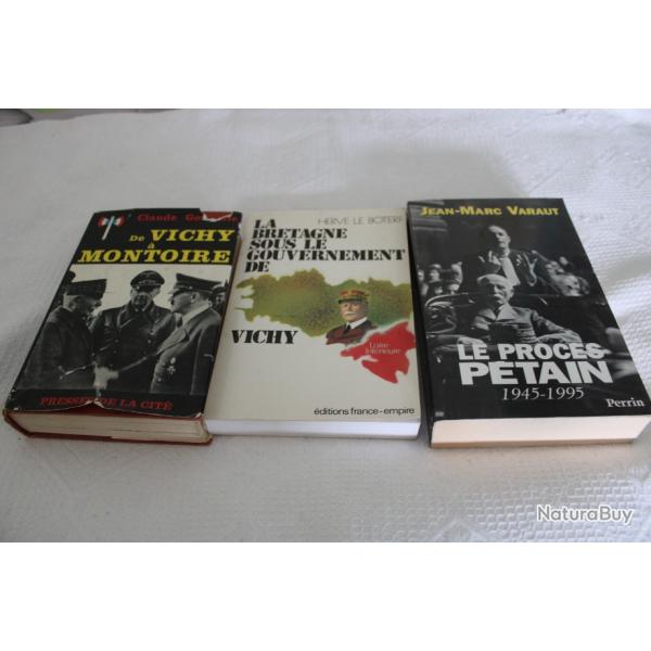 Lot 3 livres Vichy, Ptain