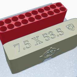 Bo&icirc;te &agrave; munition 7.5x53.5 GP90 suisse drapeau