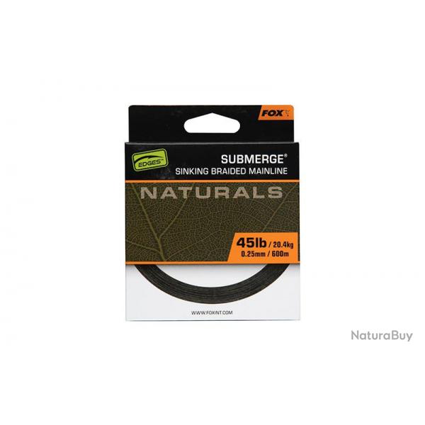 Tresse FOX Naturals Submerge Braid 0.25mm 45lb - 20.4kg - 600m