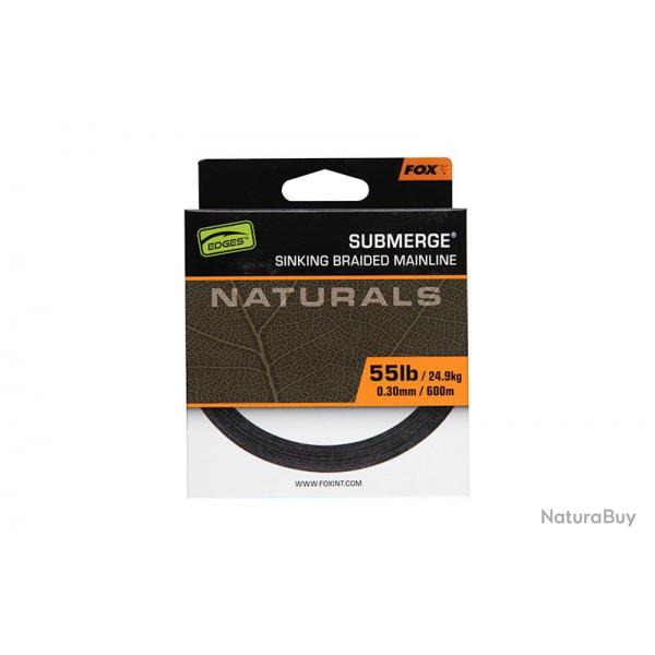 Tresse FOX Naturals Submerge Braid 0.30mm 55lb - 24.9kg - 600m