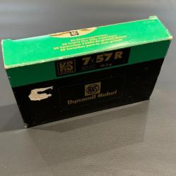 1 boite de cartouches entamées avec 8 cartouches calibre 7x57R de marque RWS