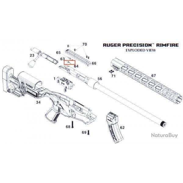 Ruger prcision rimfire 300 win mag, percuteur/percussion (ressort, bille et support) .