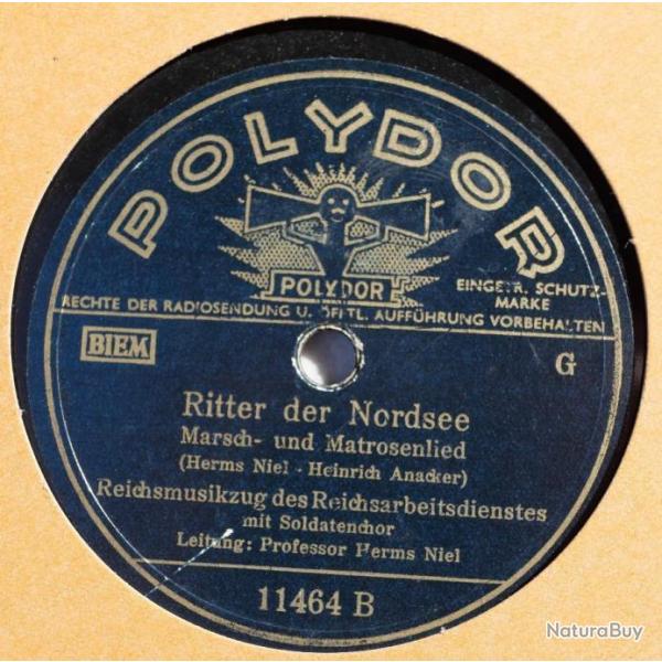 ARME ALLEMANDE - Disque militaire POLYDOR de 25 cm RAD Marsch Ritter der Nordsee