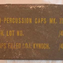 W /| D - British Military Small 10-Percussion Caps Mk.III Metal Container Tin  ref COU24US009