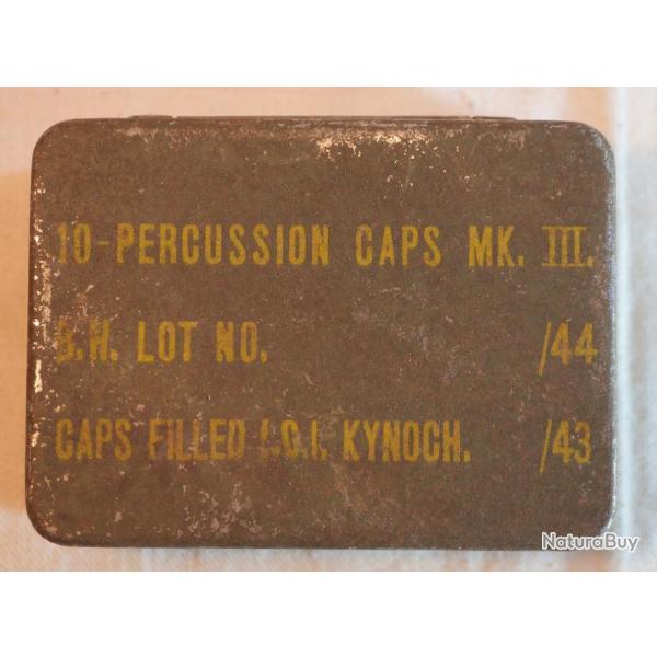 W /| D - British Military Small 10-Percussion Caps Mk.III Metal Container Tin  ref COU24US009